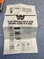 Watts Dust Bug HUMID MOP Record Cleaner for Turntables 1970s Vintage NO PARASTAT