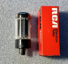 NOS Mullard labeled RCA 5AR4/GZ34 7 Notch Version. Tests 65/65 on TV7/U.
