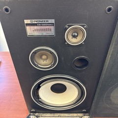 Vintage Set of 2 Pioneer CS-G201WA 11 Speakers Laminated Wood UNTESTED