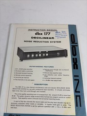 Vintage DBX 177 Decilinear Noise Reduction System Instruction Manual