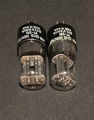 SYLVANIA 6SN7 GT VT-231 TUBE JAN CHS 1940s TOUGH DOG WHITE LABEL MATCHED SET