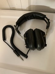 Vintage 1975 Le-Bo Stereo Headphones TA-302 Japan 8 OHM Coiled Cord 1/4 in Jack