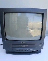 Vintage Sharp 90’s 13VT L100 Retro CRT 13″ TV VCR Player Combo Gamer