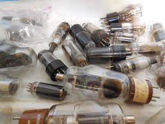 Vintage Lot of 60 Various Brands Radio/TV Vacuum Tubes RCA GE Sylvania & others