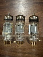 Lot Of 3 Amperex 6084/E80F Gold Pin Tubes Holland Test NOS