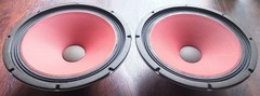vintage pair Stromberg-Carlson 12″ woofers from RS-404 speakers, USA 1959—superb