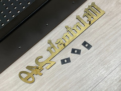 McINTOSH MC240 GOLD/BLACK PLATED LOGO EMBLEM LABEL BADGE – New Reproduction DIY