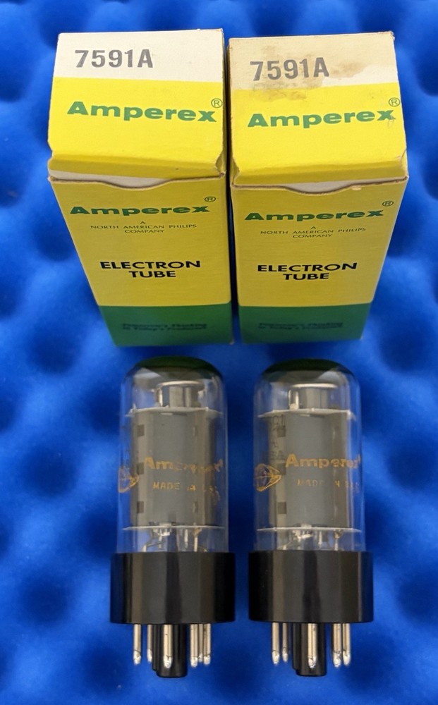 TWO Amperex 7591A Tubes / Amplitrex Tested / One SUPER STRONG, Two Good Singles