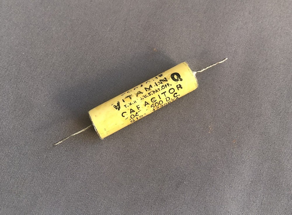 .047 uF 600v Sprague Vitamin Q Capacitor Yellow tone Cap oil PIO used 191P