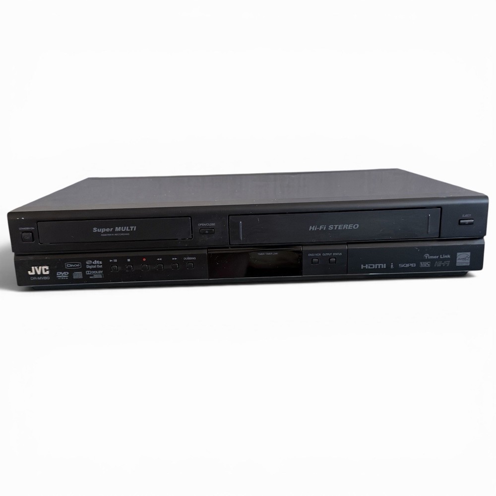 JVC DR-MV80 DVD Recorder VHS VCR Combo HDMI Tested Dubbing Works W/ Remote