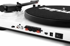 Gemini Bluetooth Vinyl Record Player Stereo System Home Turntable White Speakers