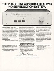 c1975 Phase Linear 1300 Noise Reduction System Series Two Dealer Brochure Audio