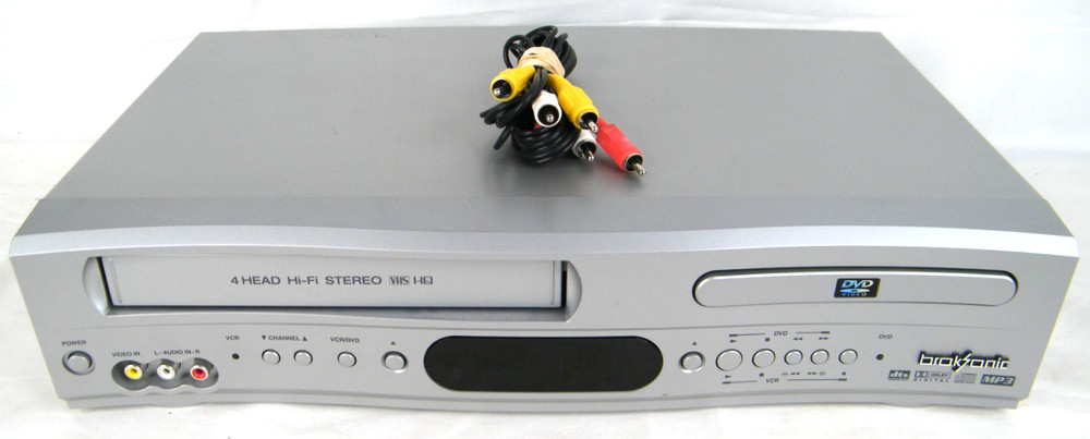 BROKSONIC VHS / DVD Player Combo 4 Head HI-FI DVCR-810 Series C Tested No Remote