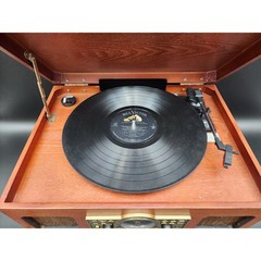 Encore Vintage Turntable 33/45/78 CD Cassette Radio Wood Unit + Albums