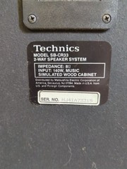 Pair Vintage Technics SB-CR33 Shelf Floor 2 Way Speakers Tested 140 Watts