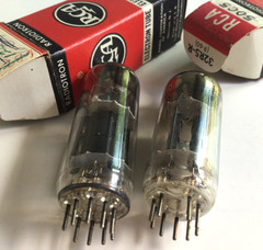 2 RCA 12BH7 Grey Plate Dual Triode Vacuum Tubes Vtg Both Test Good in RCA Boxes