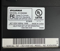 SYLVANIA KVS699K VCR VHS Video Cassette Player – Powers On – Buy Cheap And Fix!