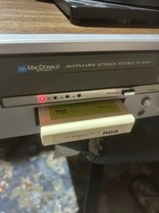 Vintage 1980’s MacDonald AM/FM Radio, 8 Track, and Turntable Stereo System M270.