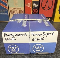 Rare Matched Pair Peavey Super 6 Sylvania 6L6GC STR387 Tubes Dual Foil O Getters