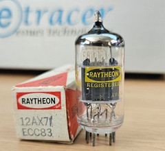 12AX7 RAYTHEON 14MM GREY PLATE ECC83 NOS NIB (1967) *eTRACER* #12X