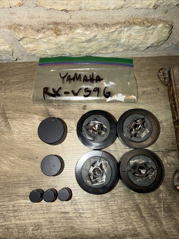 OEM Yamaha RX-V596 Replacement Hardware Bundle: (5) Receiver Knobs & (4) Feet