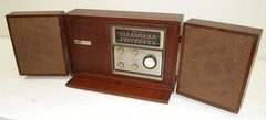 Nice!! Works!! Vtg MCM GE #T1025A AM/FM Stereo Tabletop Radio FOLDING SPEAKERS