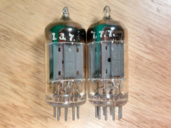 Perfectly Matched Pair of Mullard 12AX7 ECC83 mC1 1957 Shield Vacuum Tubes #2