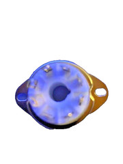 TUBE SOCKET – 8 Pin Octal Ceramic – Chassis (Bottom) Mount – Gold – (1pc)