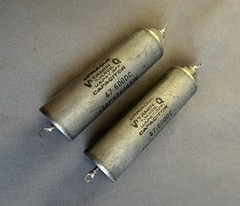 Pair .47 uF 600V Sprague Vitamin Q 196P PIO chassis mount style tone caps