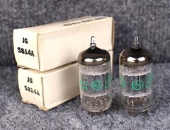 (2) MATCHED NOS/NIB GE 12AU7A 5814A Green Print Tubes ~ 1965 Military Stock!