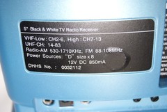 vintage 5″ black & white B&W TV radio receiver new old stock
