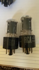 Matched Pair 12SN7 GT Black Plates D Getters RCA Nos