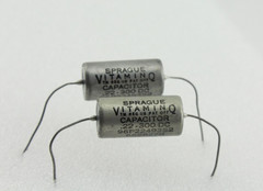 New Qty 2 Matched Pair Sprague Vitamin Q .22uF 300V PIO Capacitors NOS USA 1965