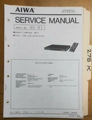 AIWA RC R1 Service Manual Original Repair Book Stereo Remote Control Unit