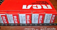 Sleeve of 5 NOS RCA 6LX8 / LCF802 Tubes