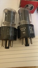Matched Pair 12SN7 GT Black Plates D Getters RCA Nos