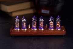 Nixie clock kit. 6 x 14 tubes. No soldering. Everything included. Wood case.