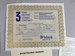 McIntosh MC275 Stereo Power Amplifier instruction Manual template Lot 43F11