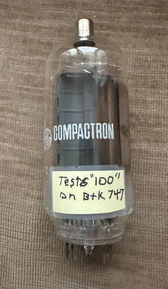 GE Compactron 8950 tube tested 100% on Calibrated BK-747 – no shorts or grid E