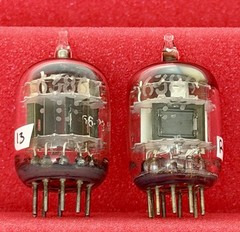 Two GE 6386 Tubes /Amplitrex Tested +100%/D Get /x3 Mica /Black P / Mid 1950’s