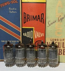 (1) 1950s Blackplate 12AX7 Tubes By Canadian Marconi/GE Tested On TV7-D/U Tester