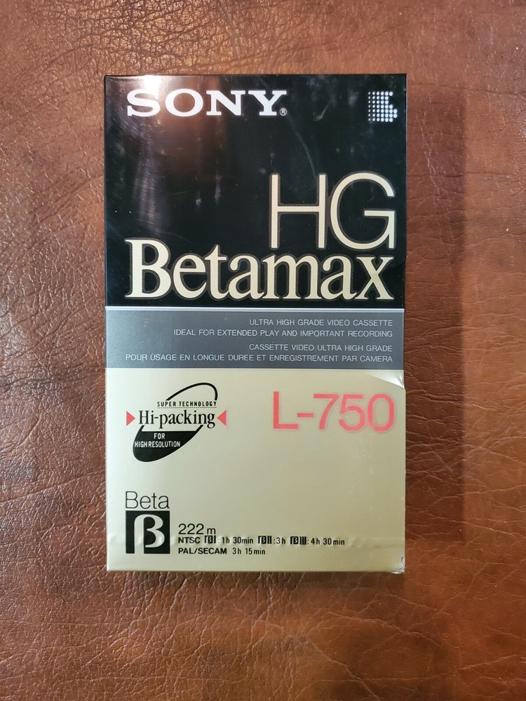 Sony Betamax Dynamicron ES-HG L-750 Sealed Beta Video Cassette Tape JAPAN Made