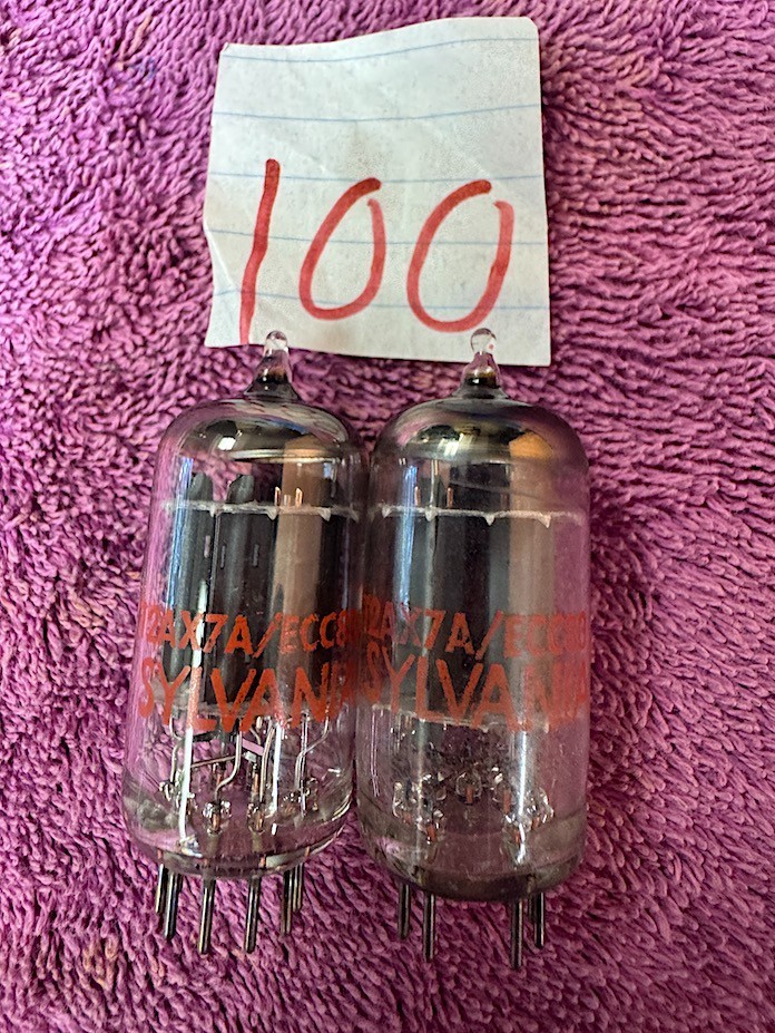 2 Sylvania 12AX7 7025 ECC83 Quad McIntosh Scott Fisher preamplifier Pilot Tubes
