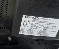 Vintage 1999 Sharp 13L-M100 CRT TV Front Inputs Retro Gaming w Remote & Antenna