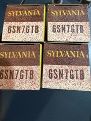Matched Quad (4) Sylvania 6SN7GTB Black V Plate Tubes 539C&Maxi Test NOS NIB🌊