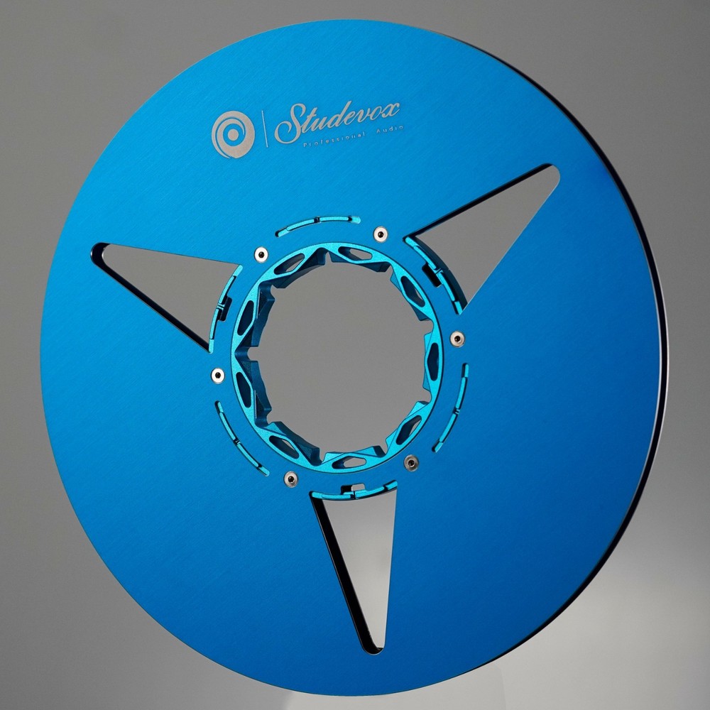 Studevox 10.5″ Polished Blue Aluminium Empty Tape Reel For Reel Tape Recorders