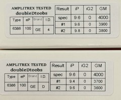 Two GE 6386 Tubes /Amplitrex Tested / D Getters / x3 Mica / Black Plates 1950’s