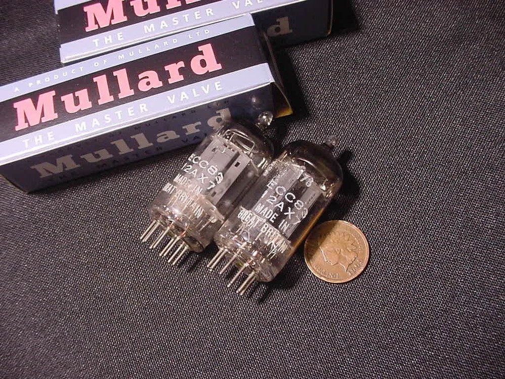 MULLARD BLACKBURN 12AX7 ECC83 TUBE PAIR (1958 f91-series tested strong)