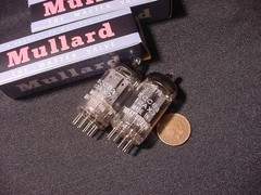 MULLARD BLACKBURN 12AX7 ECC83 TUBE PAIR (1958 f91-series tested strong)