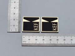 KEF Speaker Badge Logo 25mm Premium Gold Pair With Adhesive